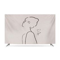 명화 티비 TV 덮개 가리개 인치 종류별 무지개 럭셔리 거실 모니터 먼지 커버 42 55 65 75 액자 풍경 HA11, 80인치 우아한