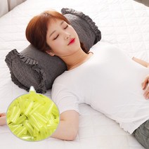 [에코숲라이프] 편백 메밀 바이오칩 피그먼트 원형 레이스베개, 옐로우