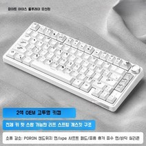 RKR75 맞춤형 기계식 키보드 무선 블루투스 3모드 GASKET 구조 풀 키 스틸 장착, 공식 표준, 티샤프트[단락 샤프트], A.R75화이트[블루레이-풀키]싱글템플릿