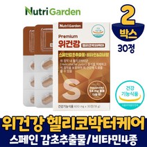 위건강 헬리코박터 정 스페인 감초추출물 위건강 도움 영양제 알약 케이스 증정, 2개, 30정