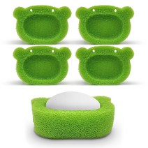 클린라이프 곰돌이 필터폼 비누받침, 5개, 그린