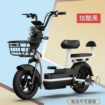 가성비 전기 자전거 미니 장거리용 출퇴근 자출용 배달용, 배터리75-95km-퓨어 블랙, 옵션