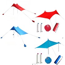 비취쉐이드 비치타프 해수욕장 피크닉그늘막 반고 파라솔 아웃도어 자외선차단 캠핑 차박 낚시 간편설치 210CM 스탠드형 초간편 LYCRA 해변그늘막 레드