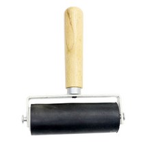 고무 Brayer 롤러 인쇄 잉크 유화 아트 클레이 스탬프 10cm, 나무 고무, 블랙