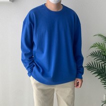 남자 빅사이즈 데일리 특양면 오버핏 무지 긴팔 티셔츠