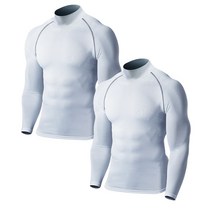 2장세트 디펜더 기능성 기모 스포츠 트레이닝 언더레이어터틀 긴팔 HT-WHWH_L