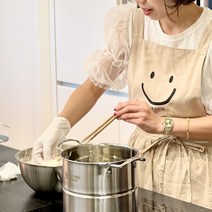 [스마일 앞치마]요리강습 미술수업 어린이집 꽃집 선생님 앞치마 집들이선물용, 클래식아이보리