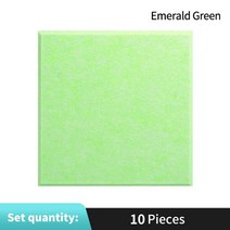 조립식방음부스 자체 접착 패널 10pcs 정사각형 음향 패널 방음 벽 패널 홈 액세서리 고밀도 방음 처리, 에메랄드 그린, 8mm 중간 밀도