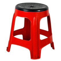 포스아트 성우 플라스틱 회전 원형의자 야외의자, 레드