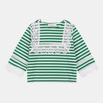 일로딜로 #대박세일상품50%~~[NC강남점]레이스장식 스트라이프티셔츠 티셔츠