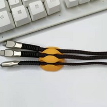 ZZJJC 펀치리스 데이터선 수납고정기 충전선 이어폰 와이어선기 사무실 책상머리선고정기, XT.옐로우, 3공. ----- 15개복-