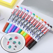 물에뜨는보드마카 틈새마카 포스카마카 물에뜨는펜 유리에쓰는펜 마법의 물 그림 펜 플로팅 낙서 어린이 DIY 드로잉 조기 교육 매직 화이트 보드 마커 미술 용품, 만 1pcs 숟가락