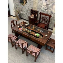 물이흐르는 거실테이블 원목 통나무 사무실 접대실, 3.2m+안락의자5개+세트 1개