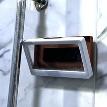 무타공 화장실 욕실 방수 터치 핸드폰 거치대, 화이트, 1개