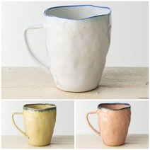 국산 수제 도자기 머그 물 잔 컵 3종 (핑크 옐로우 화이트), 핑크, 본상품선택
