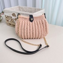 도두리 diy 뜨개질 손뜨개 코바늘 가방만들기 패키지 키트 클램데일리백 동영상제공, 클램데일리백(새콤달콤보라)