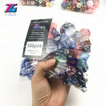 (해외직구) 무작위 주사위 대량 플라스틱 멀티 양면 세트 보관 색상스타일 엔터테인, 1개, 기본