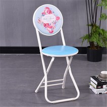 복고풍 빈티지 레트로 포인트캐릭터의자 카페 육각 원형 철제 인조가죽 식탁의자, 블루플라워접이식의자 + 표준