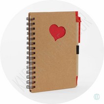 크라프트 볼펜수첩 하트 휴대용수첩 수첩볼펜