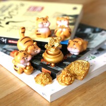 살찐 아기호랑이 5형제 미니장식인형 골든데코 풀세트
