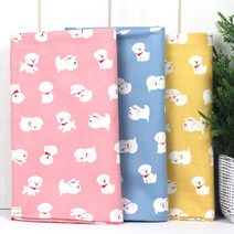 자투리 면20수 화이트퍼피 택1, 면20수 화이트퍼피93302블루