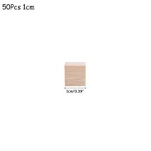 우드카빙 조각도 나무 사각형 블록 미완성 단단한 큐브 미니 DIY 목공 공예 장식 결혼식 크리스마스 파티, 01 50pcs 10mm