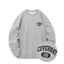스트릿 커버낫 COVERNAT 스몰 아치 로고 맨투맨 멜란지 그레이 편한 착용감