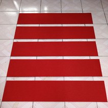 계단 미끄럼방지 패드 다양한 컬러 미끄럼 방지 테이프 매트 시트 부착형 두꺼운 패드 미니 카펫, 레드-더블 스트라이프 + 28×90cm개