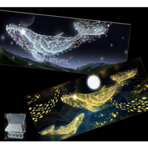 밤하늘 별빛바다 황금빛 은빛 고래 대형보석십자수, 2.금빛고래(50x120) 비즈보관함(28칸)