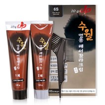 수월 명품 헤어 칼라크림 1+1 (2개) 헤어컬러, 1개, 6S-진한갈색