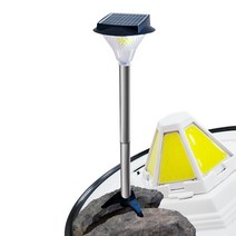 아미다 AMIDA 태양광 6면 면발광 야외 센서 정원등 가로등 대체 조명 큰 패널 120구, 흰빛, 말뚝B_삼각받침형