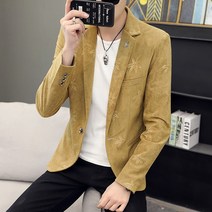 DFMEI 봄 벨벳 작은 정장 남성 단색 정장 재킷 재킷