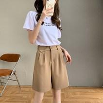 위위브렌 여성 편한 5부 반바지 밴딩팬츠 슬랙스
