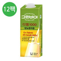 정식품(그린비아) 정식품 그린비아 환자식 당뇨식(디엠) 대용량 1000mlX12팩, 12팩, 1000ml