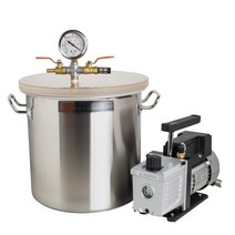 AB 진공탈포기 고성능 수동 기포 실리콘 제거 레진 탱크 실험용 18L, 단일 1L 진공 펌프 + 6L 진공 배럴