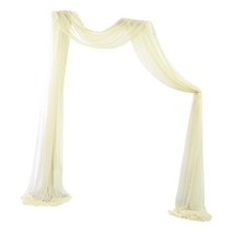 GHSHOP 무대 장식을 위한 결혼식 아치 드레이핑 파티 배경막 커튼 패널 70x550cm, 베이지