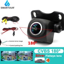 어라운드뷰 360도 자동차 화물차 4채널 카메라 Smartour 180 학위 1080p 광각 HD 자동 후면보기 백업 역방향 나이트 비전 주차 지원, 180 Silver lens