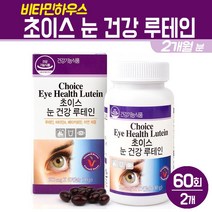 비타민하우스 눈 건강 루테인 베타카로틴 아연 비타민A 헤마토코쿠스 마리골드 꽃 추출물 빌베리 분말 황반색소 밀도유지 영양제, 초이스 눈건강 루테인 60회, 2박스