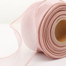 홀리코 선물 포장 공예 크리스탈 오간디 리본 끈 40mm 10마X2 1800cm, 02 - 스킨핑크