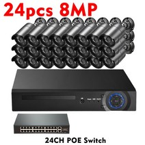 Gadinan 불릿 IP POE 보호 카메라 시스템 야외 스마트 홈 CCTV 레코드 감시 키트 H.265 NVR 32CH 8MP, 01 24pcs 8MP Cameras_01 8t