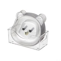 DFMEI 가정용 만화 곰 먹다 침 뼈 작은 접시 간식 작은 접시 식기 접시, 베이스를 보낼 투명 베어 8 플레이트