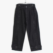 코이 23AW KOOI BELTED DENIM PANTS BLACK 23KO-AW09