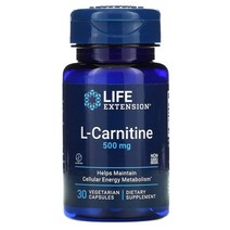 Life Extension L-카르니틴 500mg 베지 캡슐 30정, 1개