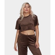 아디다스 크롭 벨벳 티 브라운 HL9110 CROPPED 티셔츠 DBROWNHL9110