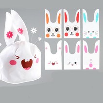 50p 스콘 휘낭시에 포장 귀여운 토끼봉투 모찌떡 수제쿠키 과자선물 유치원 복주머니 제과점, 1개, 소-핑크윙크