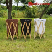 우드 햄퍼 접이식 원목 캠핑 빨래 바구니, 브라운, 1개