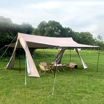 KALLUS CAMPING A형 쉘터텐트 대형 4면 개방형, 500 x 350 cm