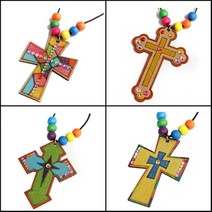 주일 성격 학교 교회 어린이 종이 십자가 목걸이 만들기 유아 활동 아기 초간단 미술 놀이