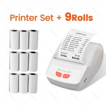 카드 포스기 POs 이지체크 단말기 신화포 무료 앱 SII Loyverse POS 휴대용 열전사 프린터 영수증 인쇄, 07 WH add 9Rolls_01 EU 플러그