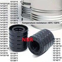 2개 TC-14 x 20/21/22/24/25/26/27/28x4/5/6/7/8/10mm NBR 스켈레톤 샤프트 오일 씰 스프링 더블 립, [13] 14x22x5  2개